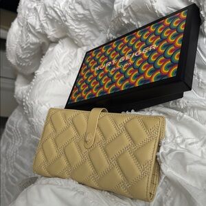 Kurt Geiger pale Yellow Quilted Soft leather Long wallet